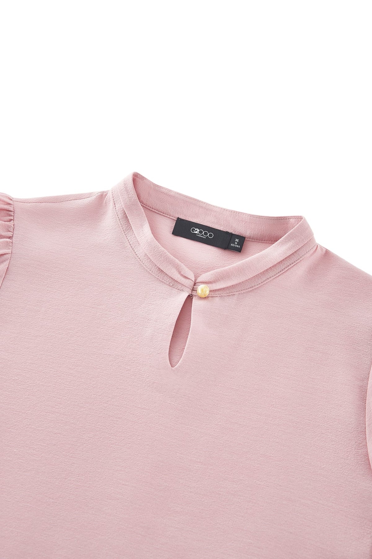 G2000 - Blouses - Pleated Detail Stand Collar Regualr Fit Blouse
