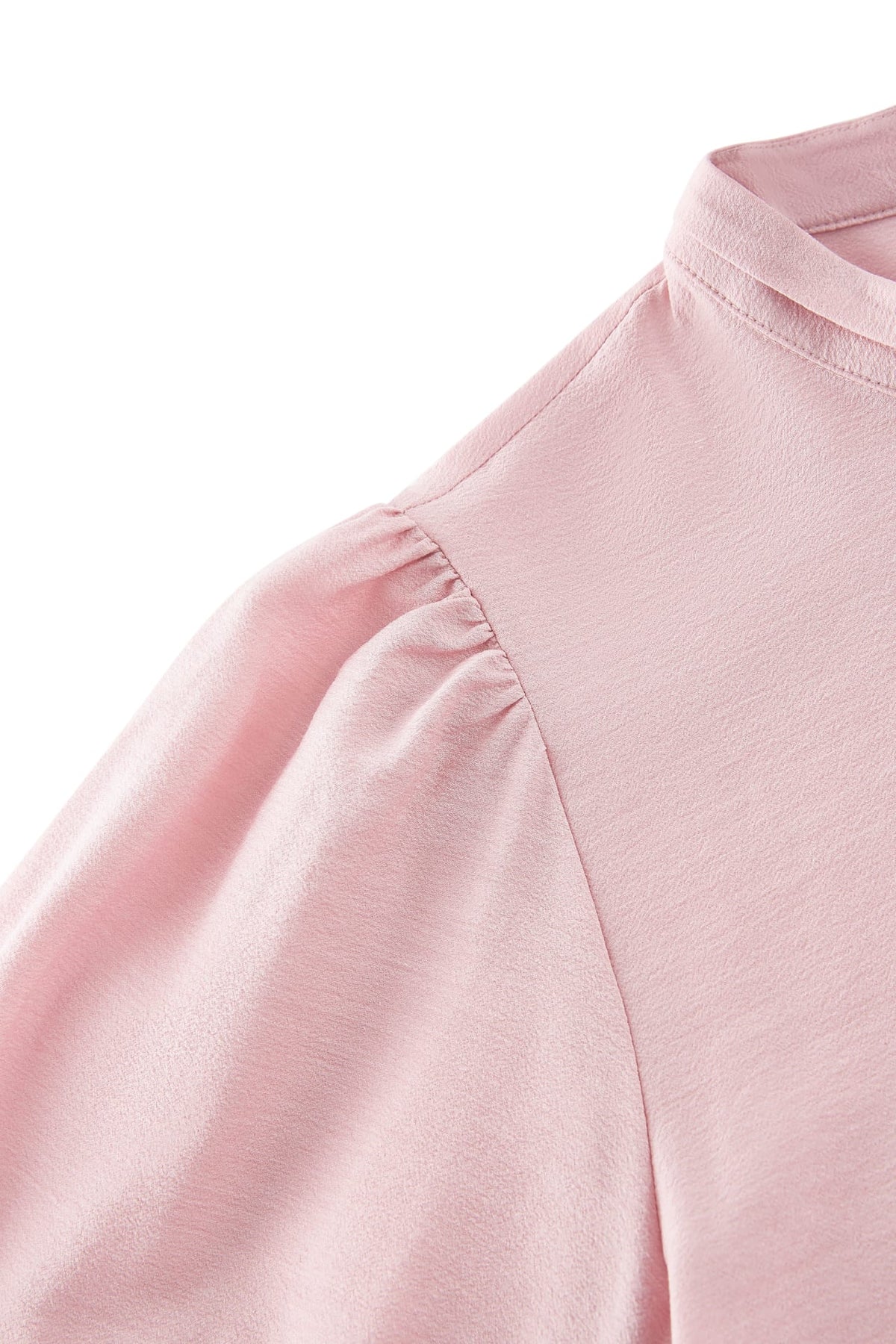 G2000 - Blouses - Pleated Detail Stand Collar Regualr Fit Blouse