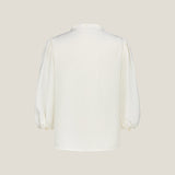 Pleated Detail Stand Collar Regualr Fit Blouse