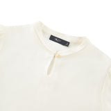 Pleated Detail Stand Collar Regualr Fit Blouse
