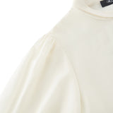 Pleated Detail Stand Collar Regualr Fit Blouse
