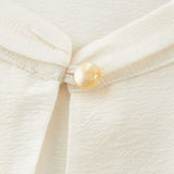 Pleated Detail Stand Collar Regualr Fit Blouse