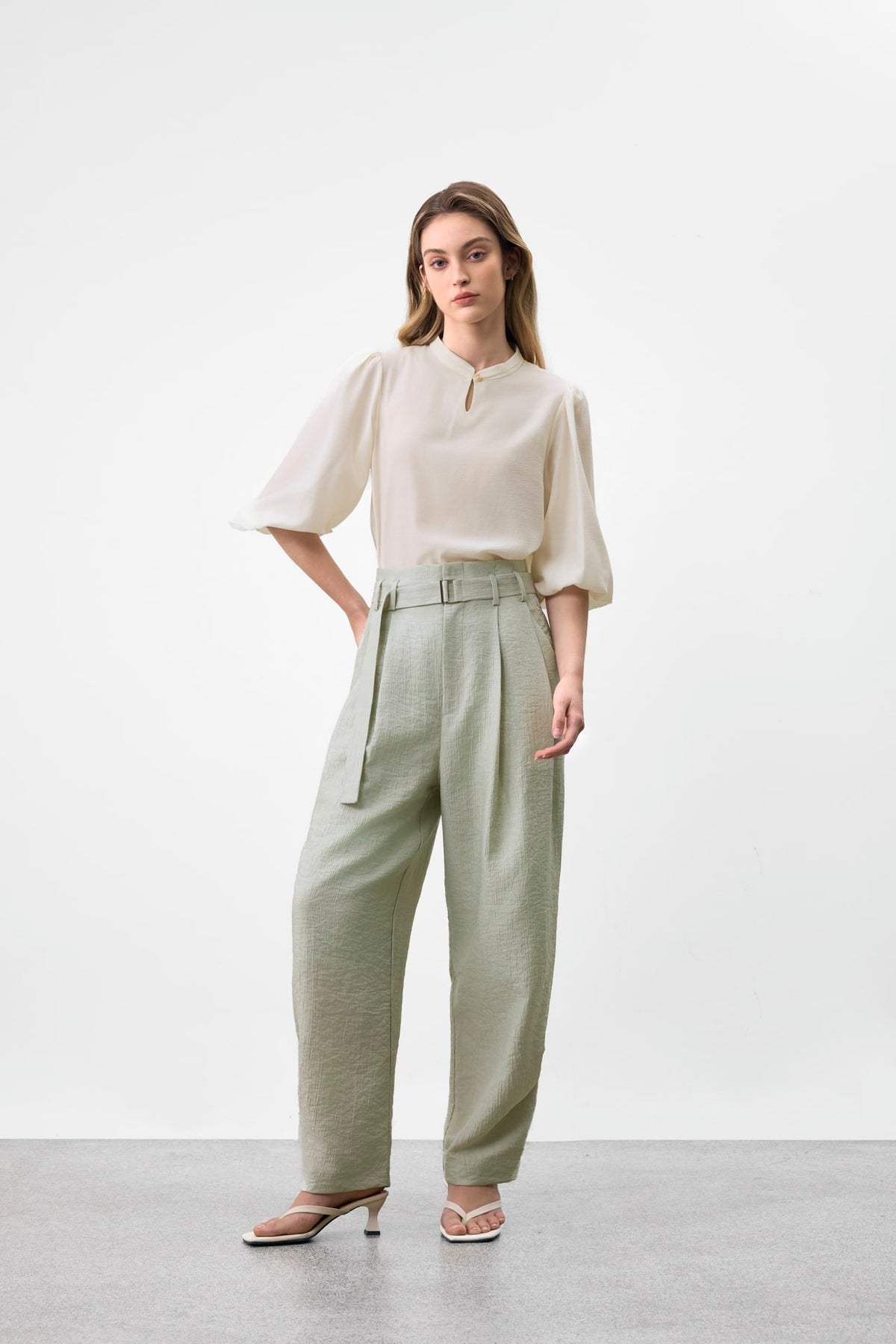 G2000 Pants Lyocell Blend Crinkle Dobby Genie Wide Leg Pants