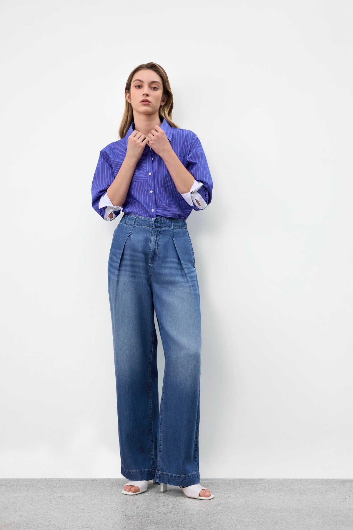 G2000 Pants Lyocell Straight Leg Washed Denim Pants