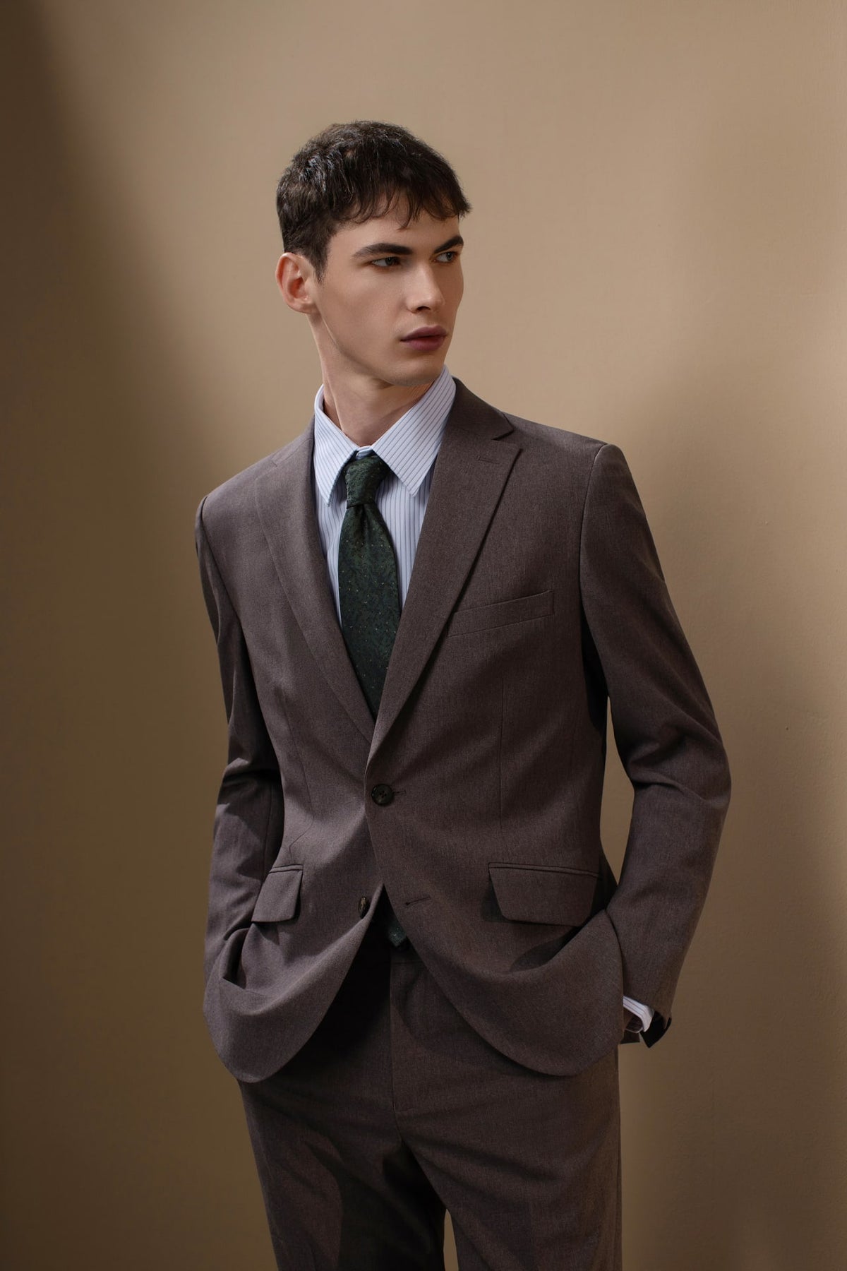 Three Proof Finish Plain Weave Smart Fit Suit Blazer