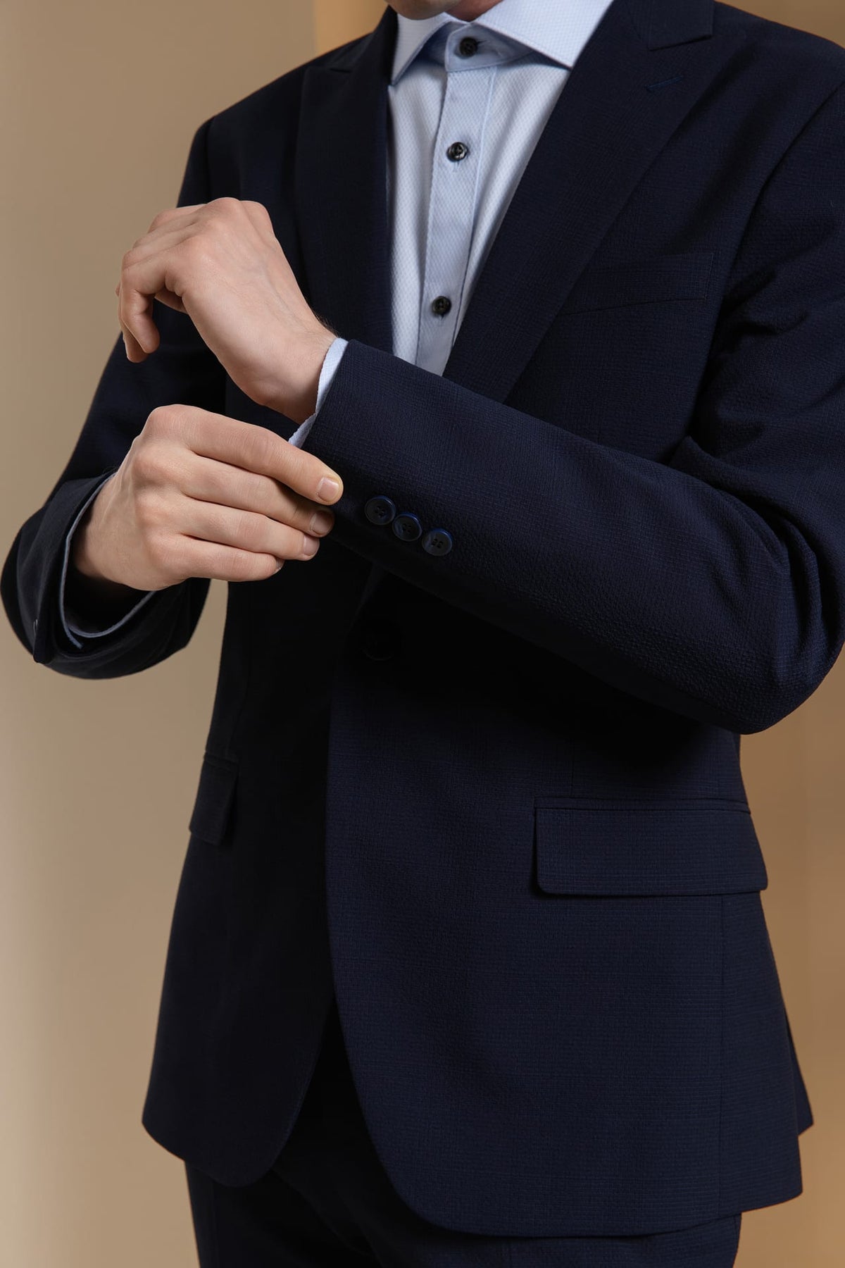 Seersucker Slim Fit Suit Blazer
