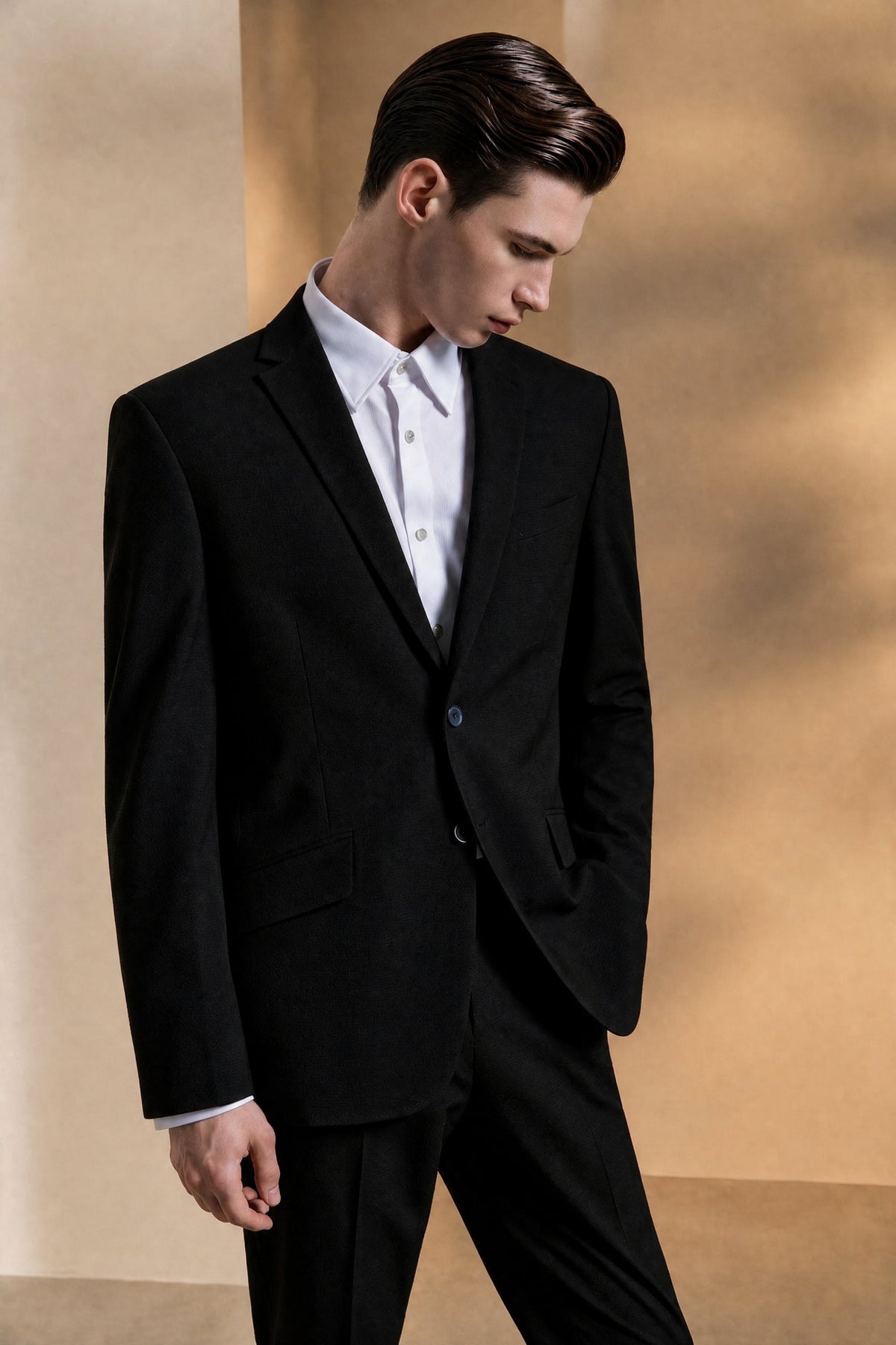G2000 - Suits - Seersucker Tailored Fit Suit Blazer - Tailored - Black
