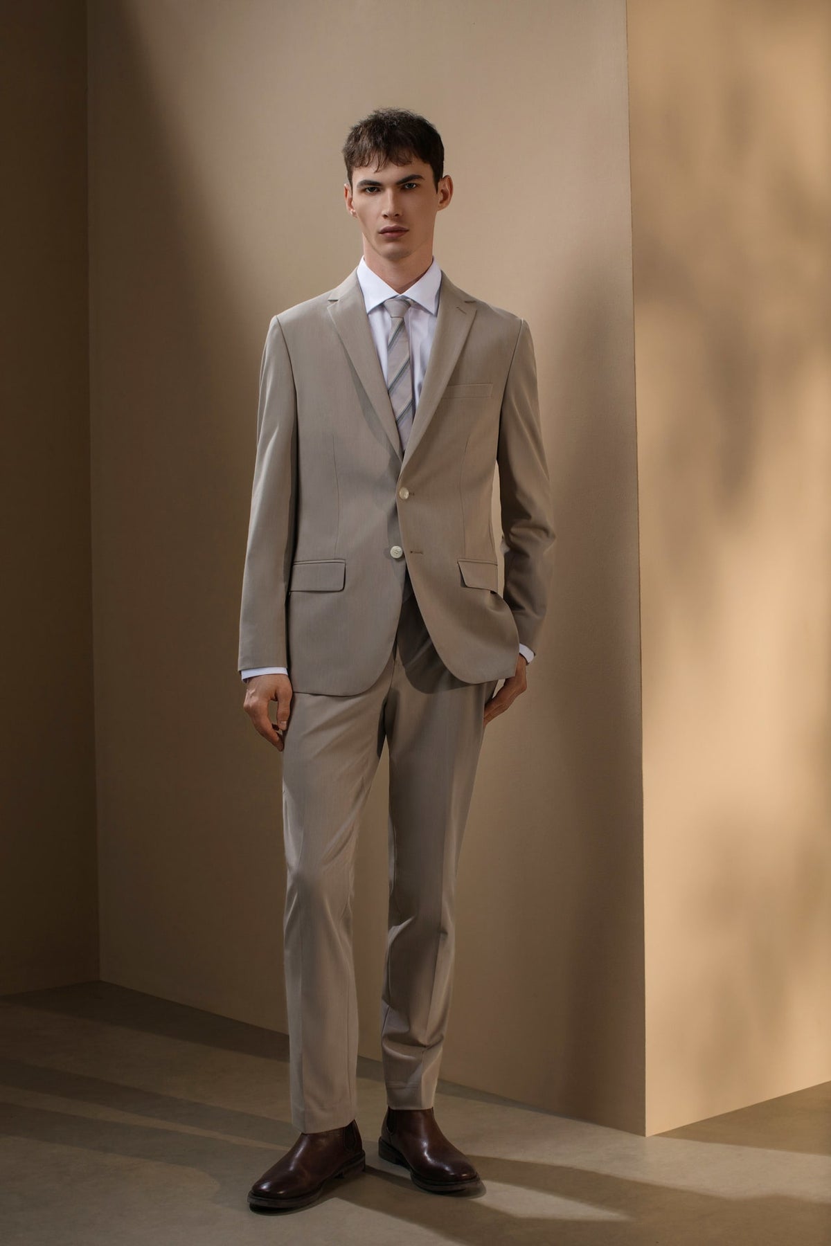 Anti-Bacterial Nylon Blend Twill Tailored Fit Suit Blazer