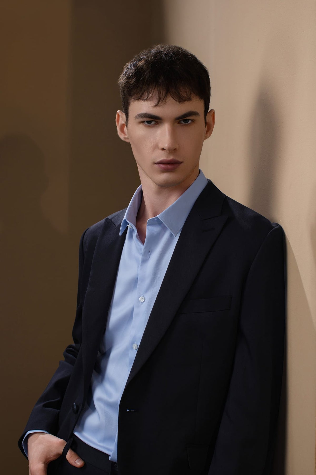 Wool Blend Twill Slim Fit Suit Blazer