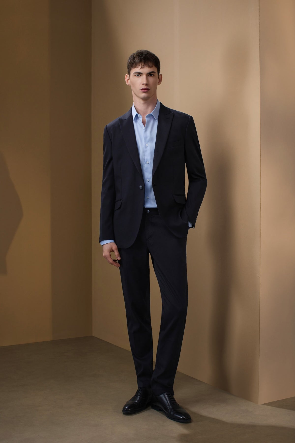 Wool Blend Twill Slim Fit Suit Blazer