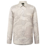 Non-Iron Pure Cotton Topographic Map Print Relax Fit Long Sleeve Casual Shirt