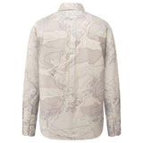 Non-Iron Pure Cotton Topographic Map Print Relax Fit Long Sleeve Casual Shirt