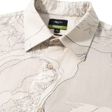 Non-Iron Pure Cotton Topographic Map Print Relax Fit Long Sleeve Casual Shirt