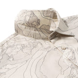 Non-Iron Pure Cotton Topographic Map Print Relax Fit Long Sleeve Casual Shirt