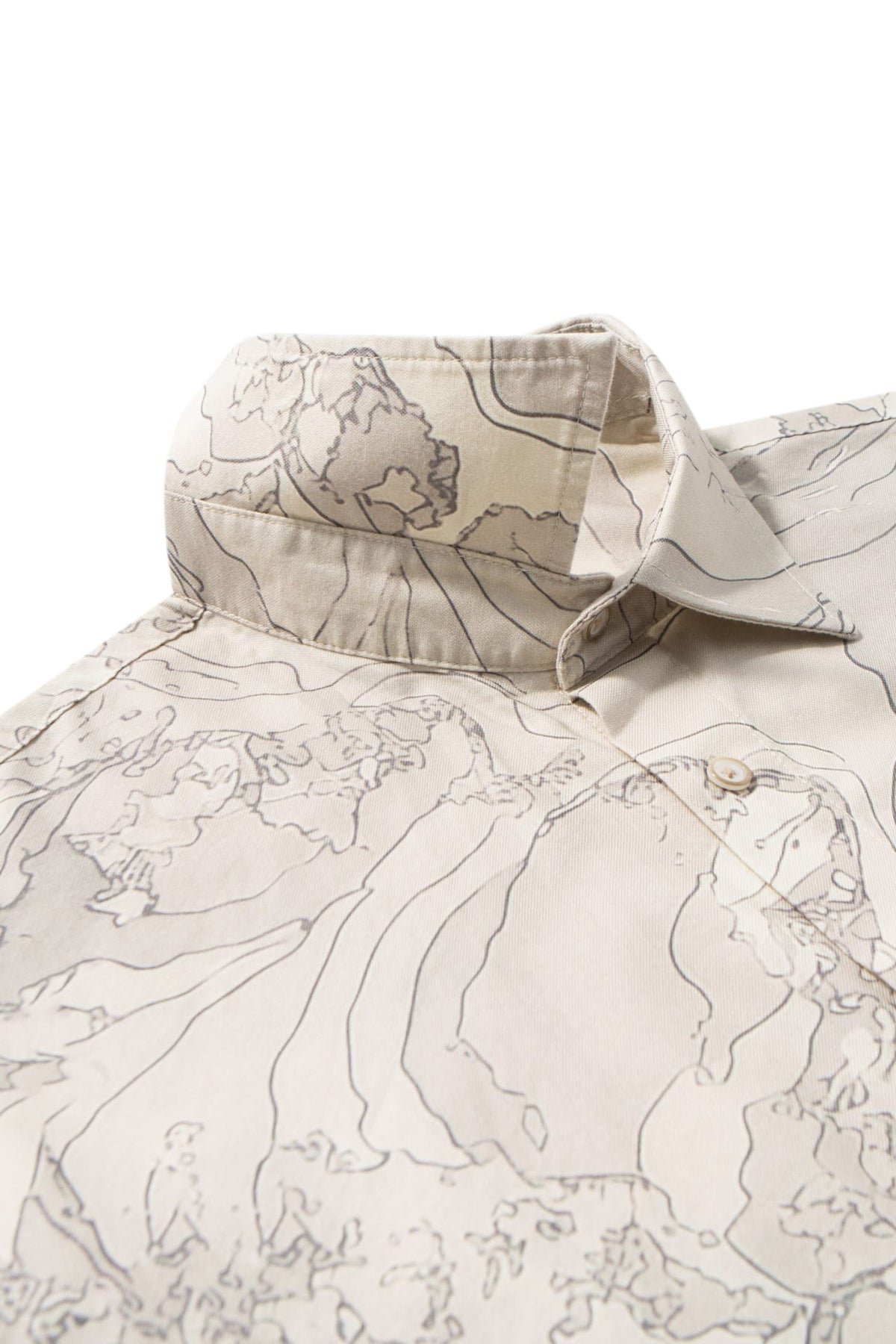 G2000 - Shirts - Non-Iron Pure Cotton Topographic Map Print Relax Fit Long Sleeve Casual Shirt