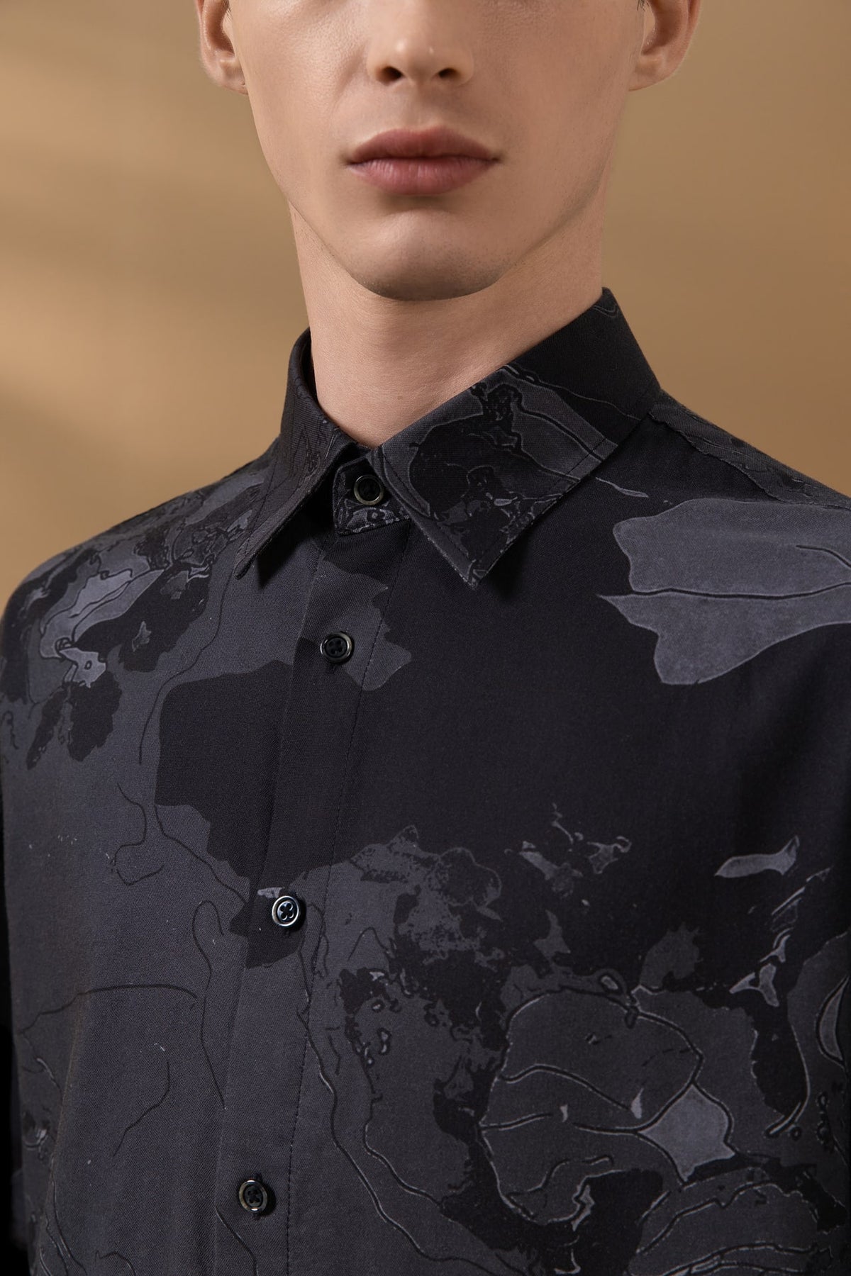 G2000 - Shirts - Non-Iron Pure Cotton Topographic Map Print Relax Fit Long Sleeve Casual Shirt