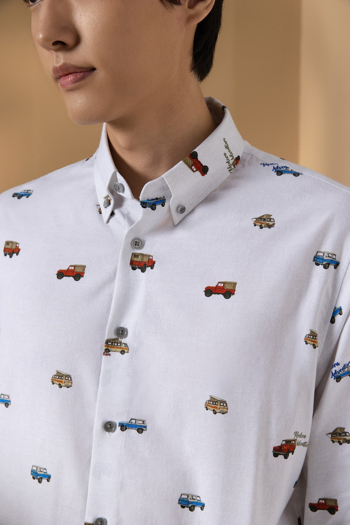 Pure Cotton Oxford Relax Fit Long Sleeve Casual Shirt with Logo