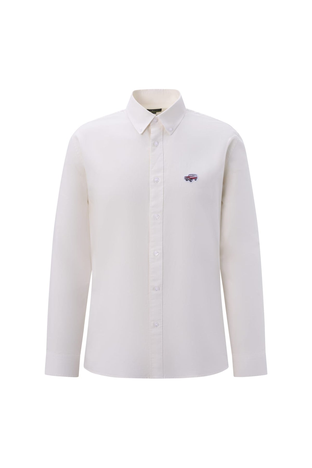 Pure Cotton Oxford Relax Fit Long Sleeve Casual Shirt with Logo