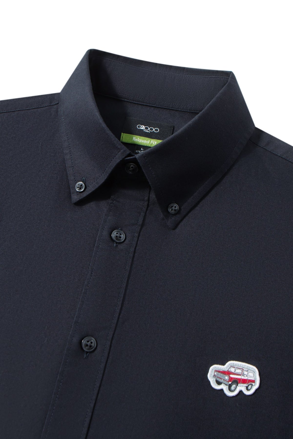 Pure Cotton Oxford Relax Fit Long Sleeve Casual Shirt with Logo