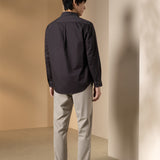 Pure Cotton Garment Dye Plain Weave Relax Fit Long Sleeve Casual Shirt