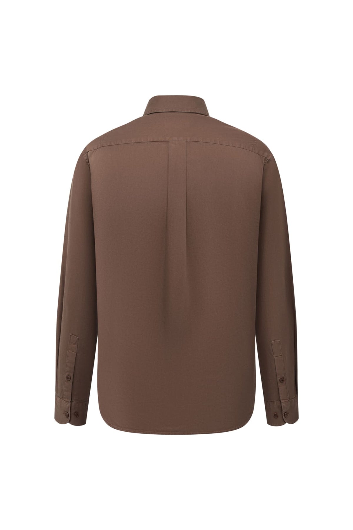 Pure Cotton Garment Dye Plain Weave Relax Fit Long Sleeve Casual Shirt