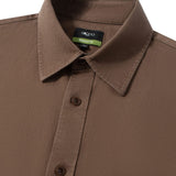 Pure Cotton Garment Dye Plain Weave Relax Fit Long Sleeve Casual Shirt