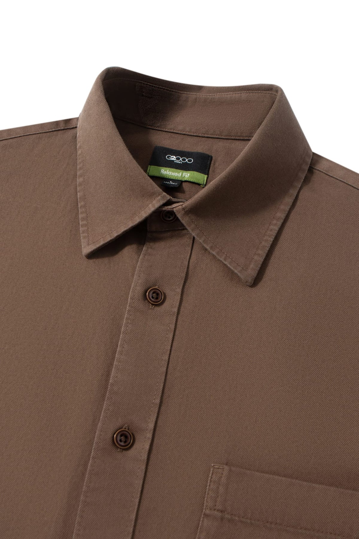 Pure Cotton Garment Dye Plain Weave Relax Fit Long Sleeve Casual Shirt