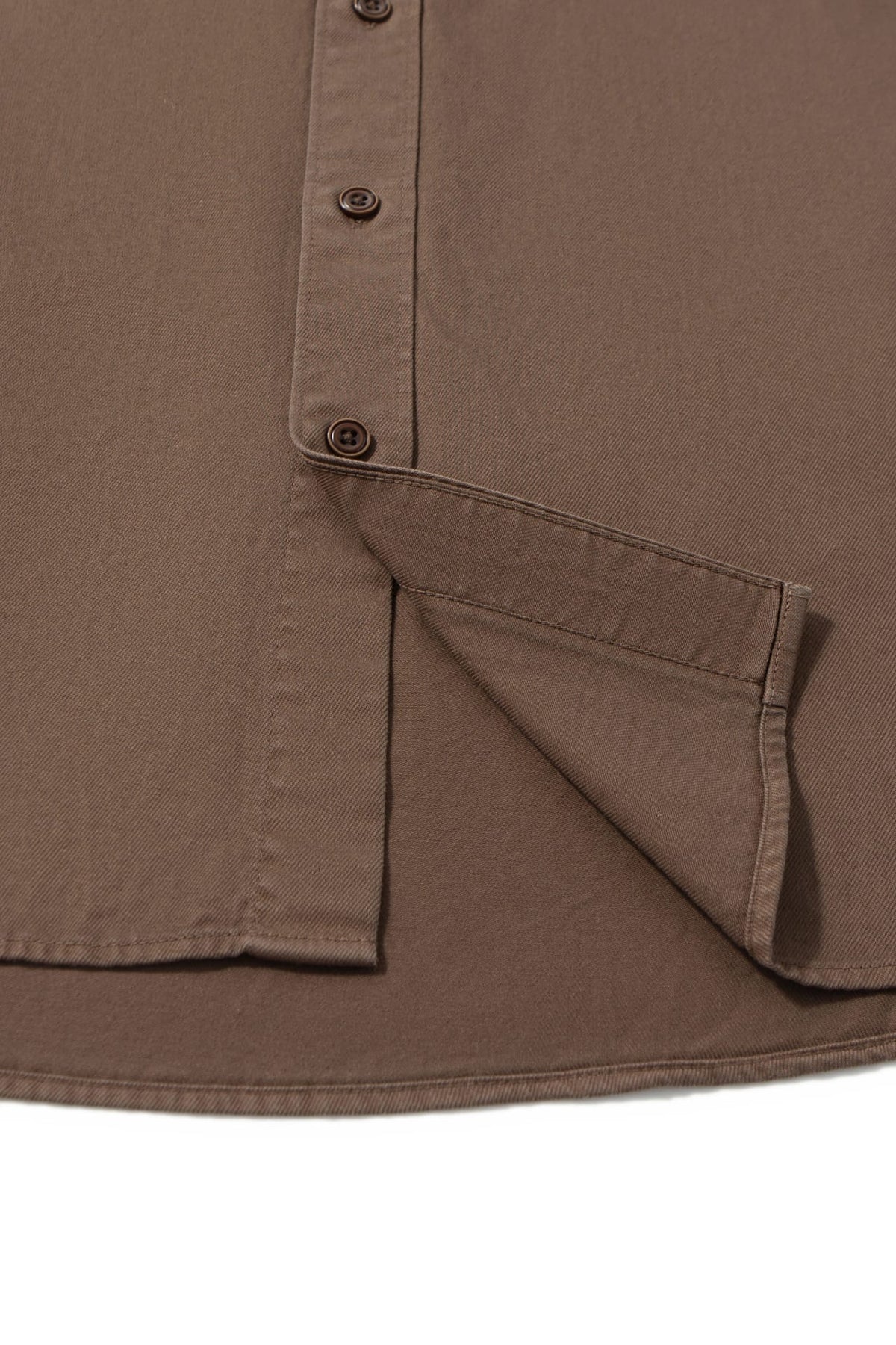 Pure Cotton Garment Dye Plain Weave Relax Fit Long Sleeve Casual Shirt