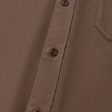 Pure Cotton Garment Dye Plain Weave Relax Fit Long Sleeve Casual Shirt