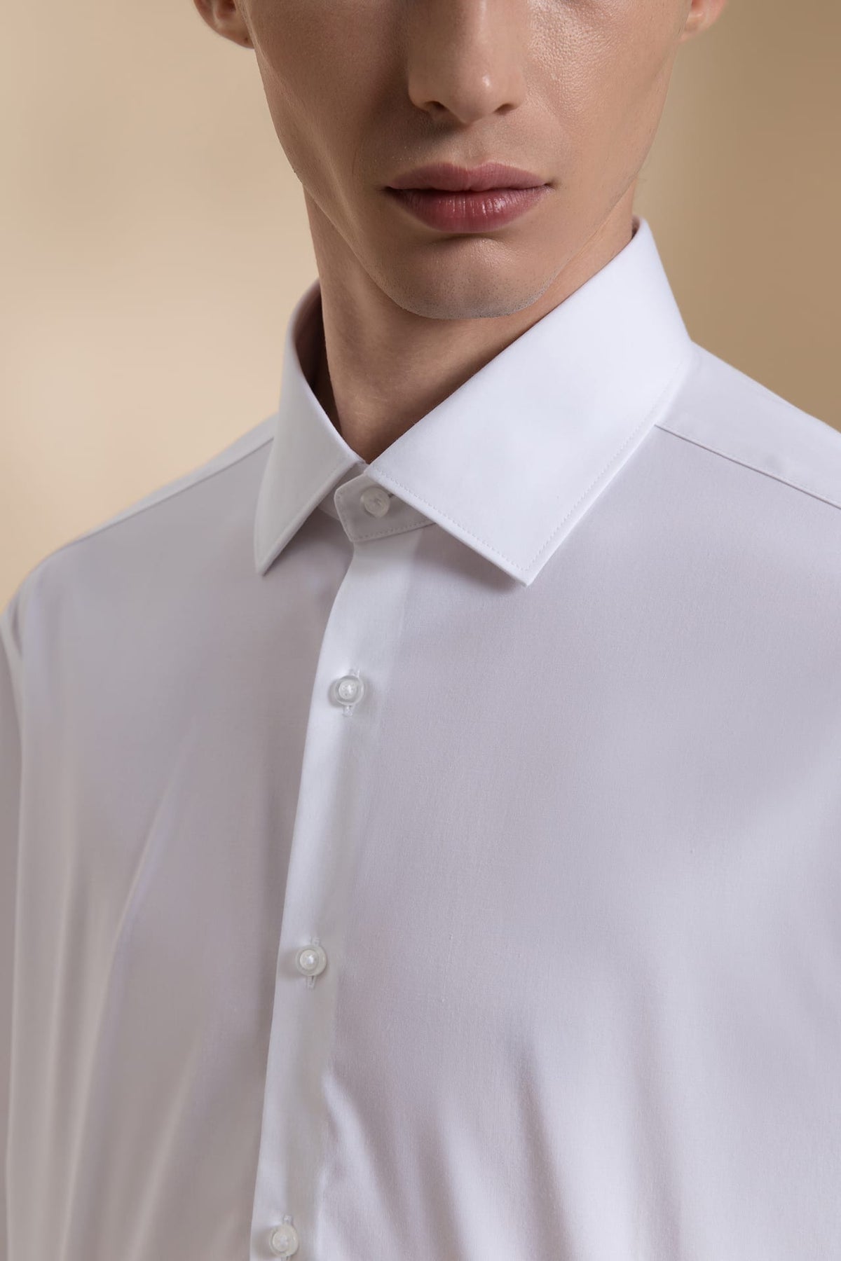 Easy Ironing Silky Touch Stretch Poplin Smart Fit Long Sleeve Shirt