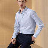 Non-Iron Easy Care Cotton Blend Stretch Check Smart Fit Long Sleeve Shirt