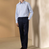 Non-Iron Easy Care Cotton Blend Stretch Check Smart Fit Long Sleeve Shirt