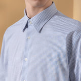 Non-Iron Easy Care Cotton Blend Stretch Check Smart Fit Long Sleeve Shirt