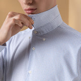 Non-Iron Easy Care Cotton Blend Stretch Check Smart Fit Long Sleeve Shirt
