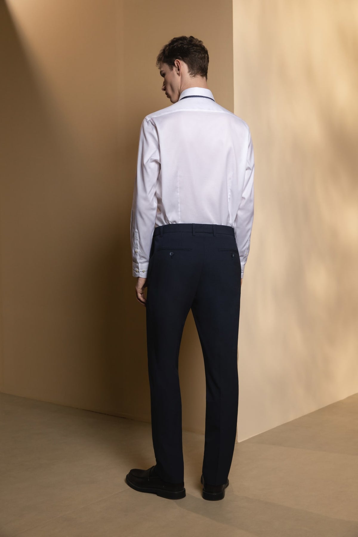 Non-Iron Cotton Stretch Dobby Texture Smart Fit Long Sleeve Shirt