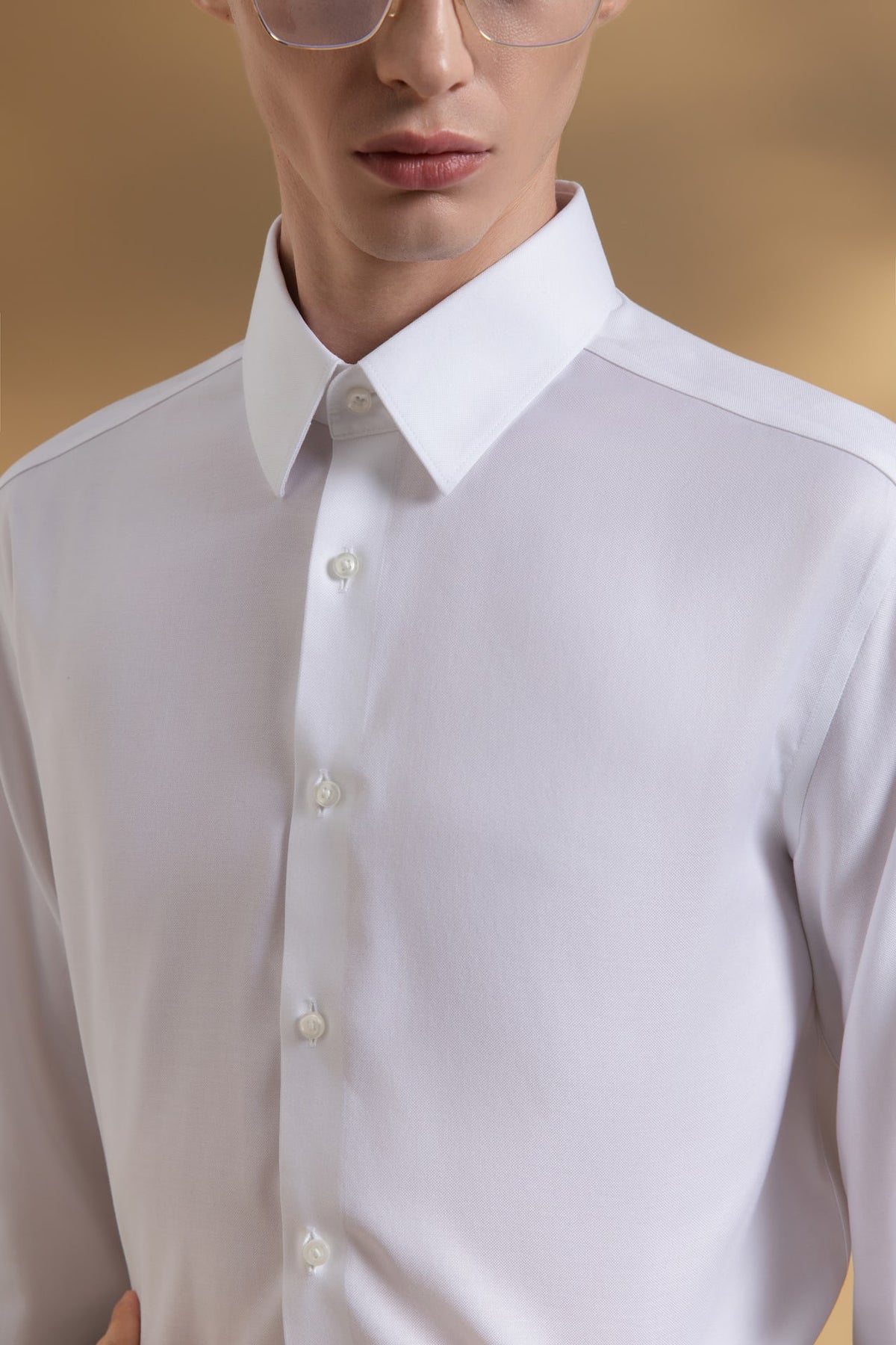 Non-Iron Cotton Stretch Oxford Smart Fit Long Sleeve Shirt