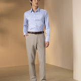 Non-Iron Cotton Stretch Dobby Texture Stripe Smart Fit Long Sleeve Shirt