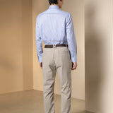 Non-Iron Cotton Stretch Dobby Texture Stripe Smart Fit Long Sleeve Shirt