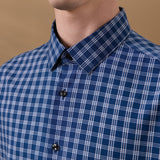 Non-Iron Cotton Stretch Check Narrow Smart Fit Long Sleeve Shirt