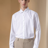 Non-Iron Cotton Stretch Dobby Texture Regular Fit Long Sleeve Shirt