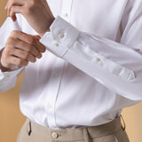 Non-Iron Cotton Stretch Dobby Texture Regular Fit Long Sleeve Shirt