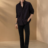 Lyocell Blend Relax Fit Long Sleeve Casual Shirt