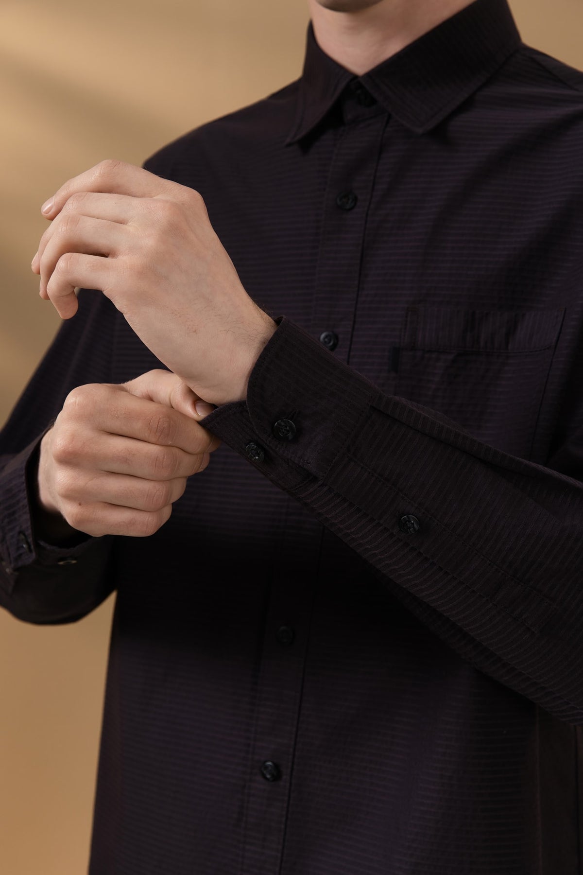Lyocell Blend Relax Fit Long Sleeve Casual Shirt