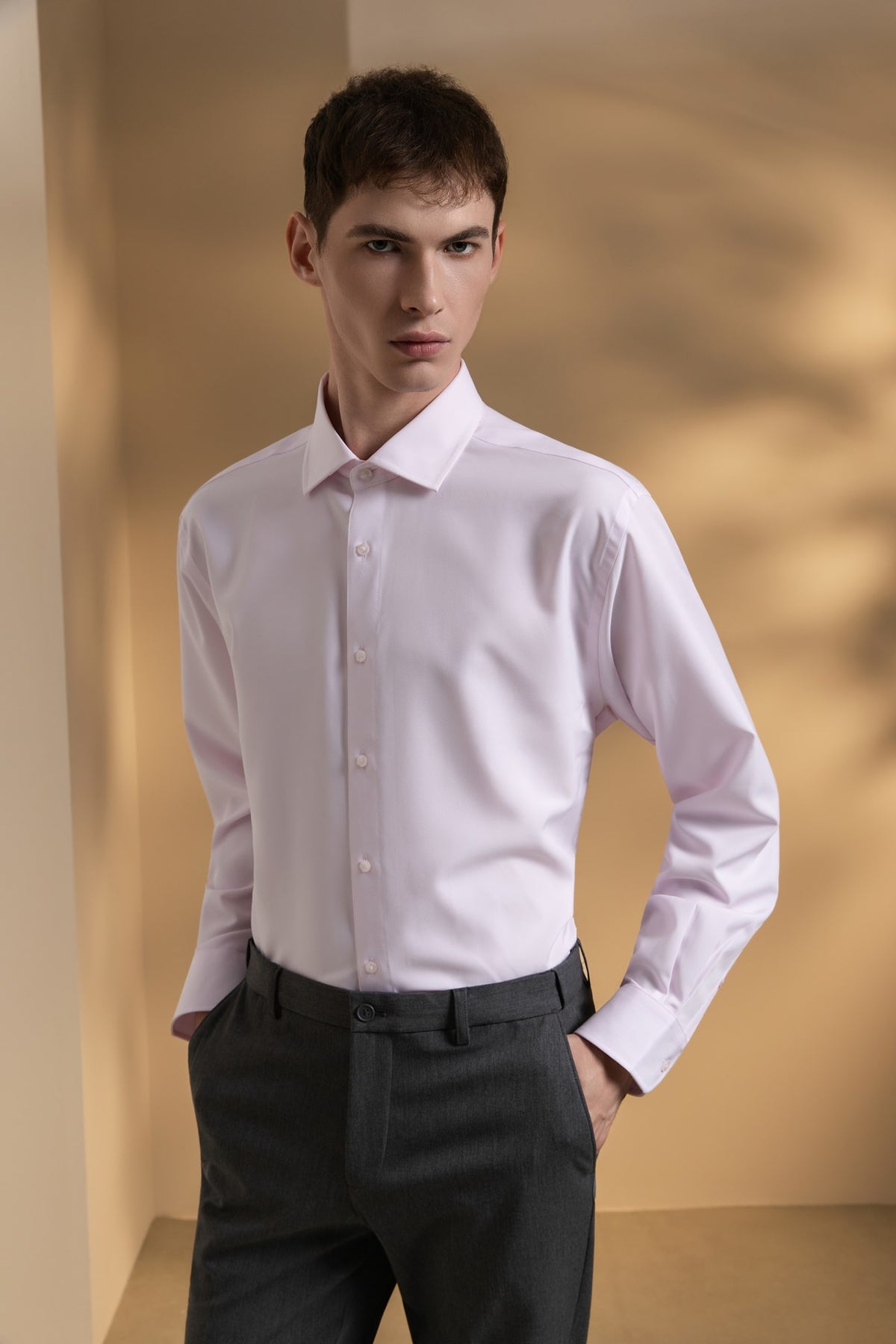 Non-Iron Dry Poplin Regular Fit Long Sleeve Shirt