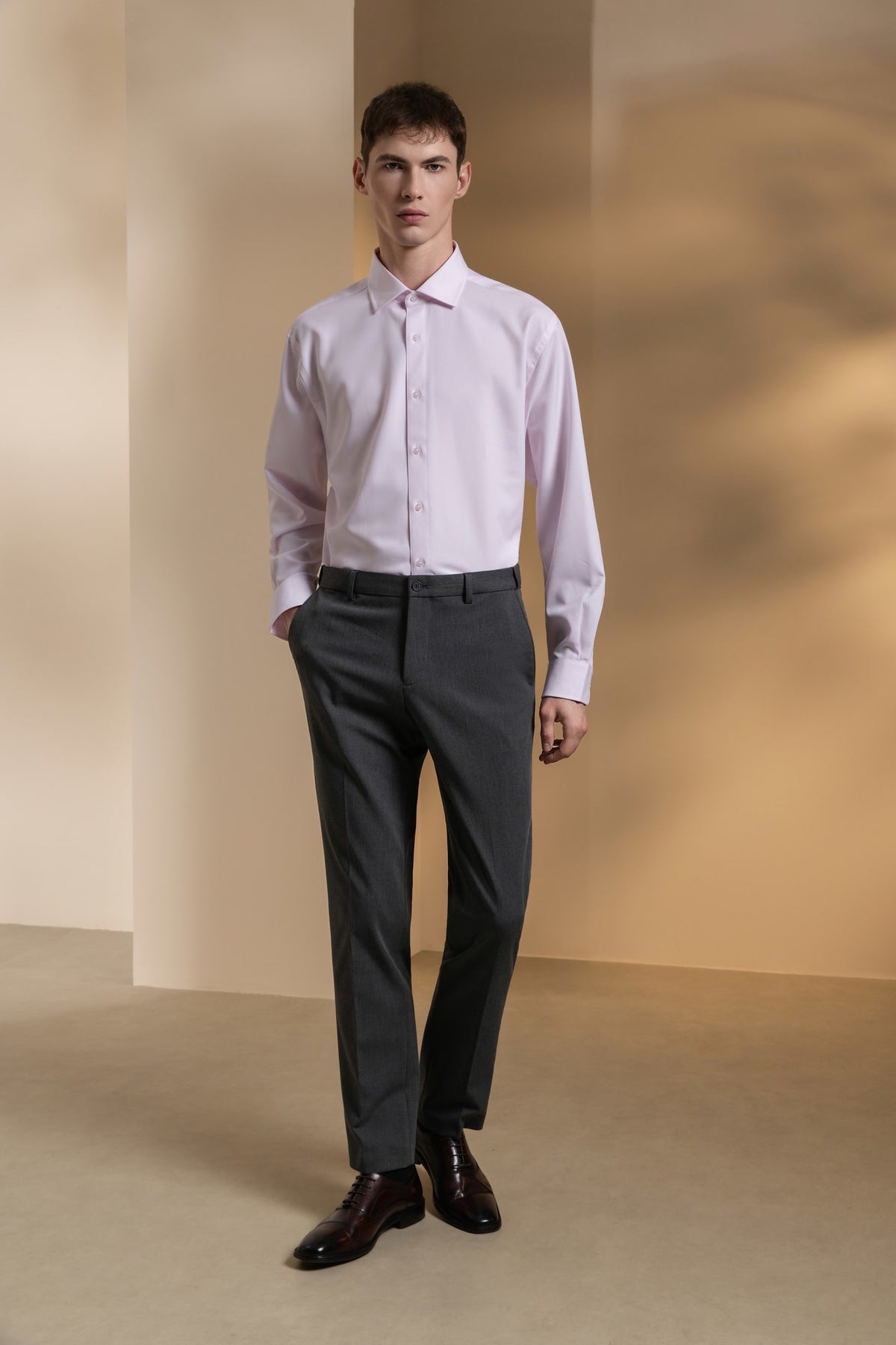 Non-Iron Dry Poplin Regular Fit Long Sleeve Shirt