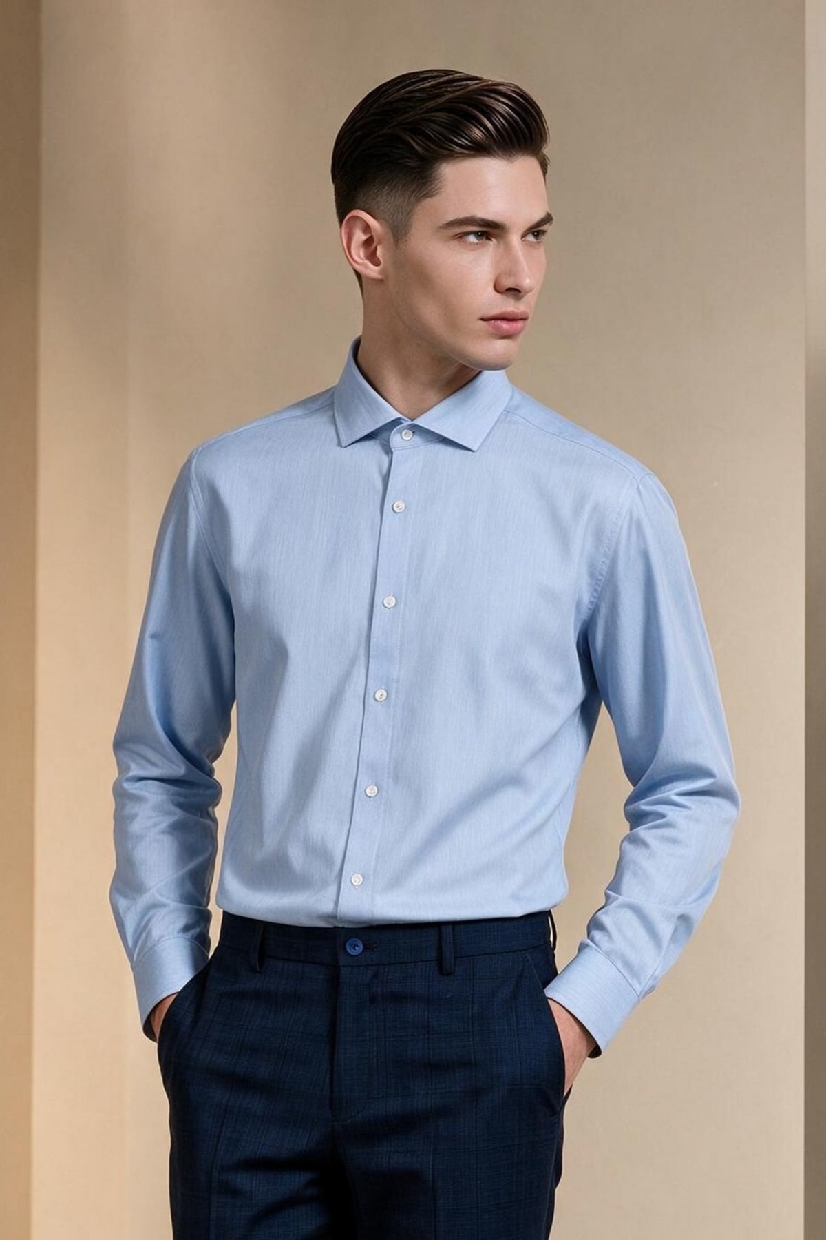 G2000 - Shirts - Non-Iron Dry Semi Solid Smart Fit Long Sleeve Shirt - Smart - Clear Water