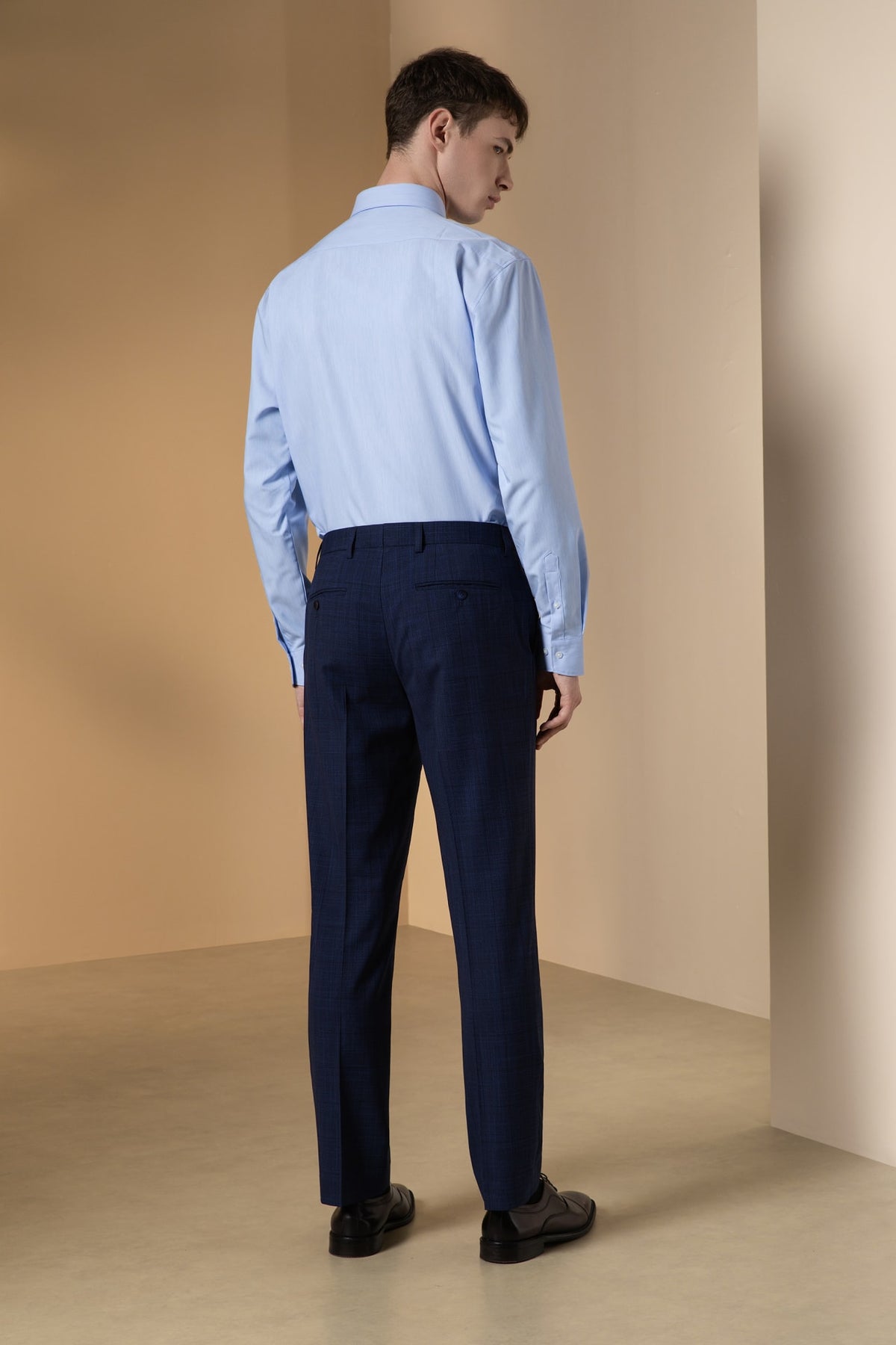 Non-Iron Dry Semi Solid Smart Fit Long Sleeve Shirt