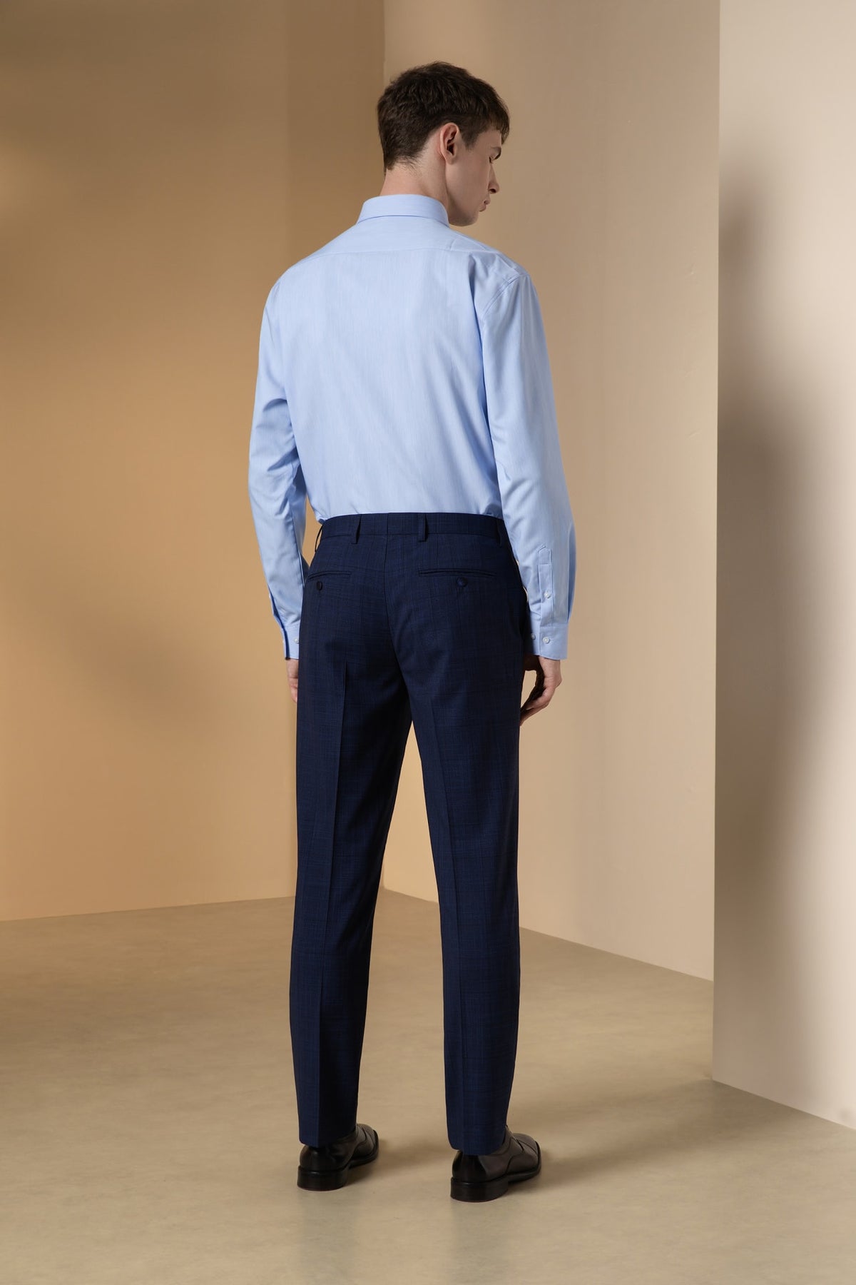 Non-Iron Dry Semi Solid Smart Fit Long Sleeve Shirt