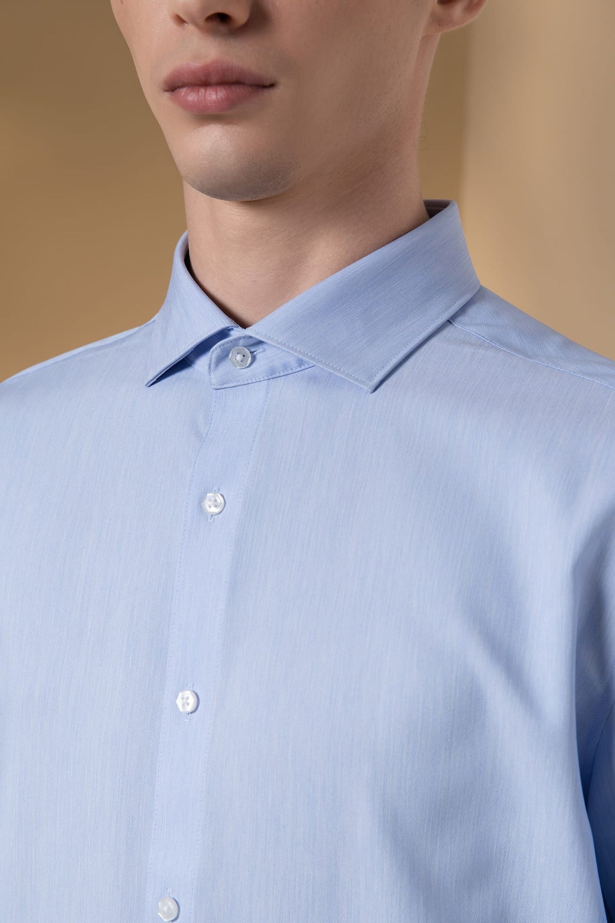 Non-Iron Dry Semi Solid Smart Fit Long Sleeve Shirt