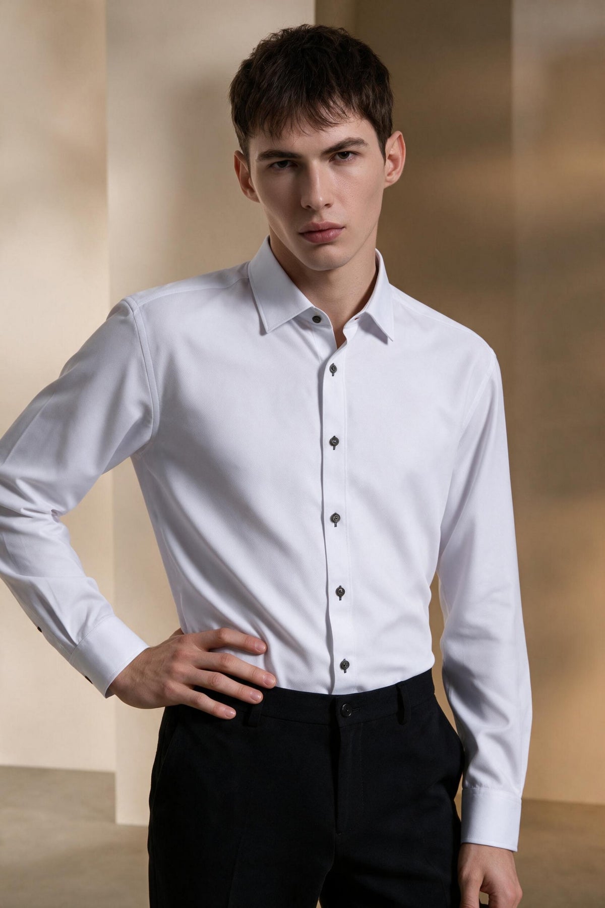 G2000 - Shirts - Non-Iron Dry Oxford Smart Fit Long Sleeve Shirt - Smart - White